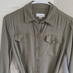 Calvin Klein Khaki Long Sleeve Dress